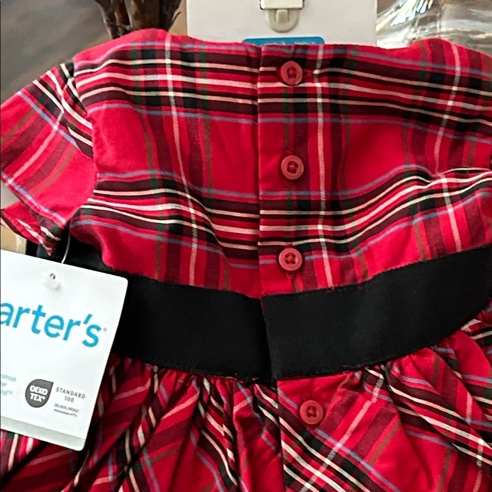 NWT! Baby Girl Carter's Red & Black Plaid Baby Holiday Dress